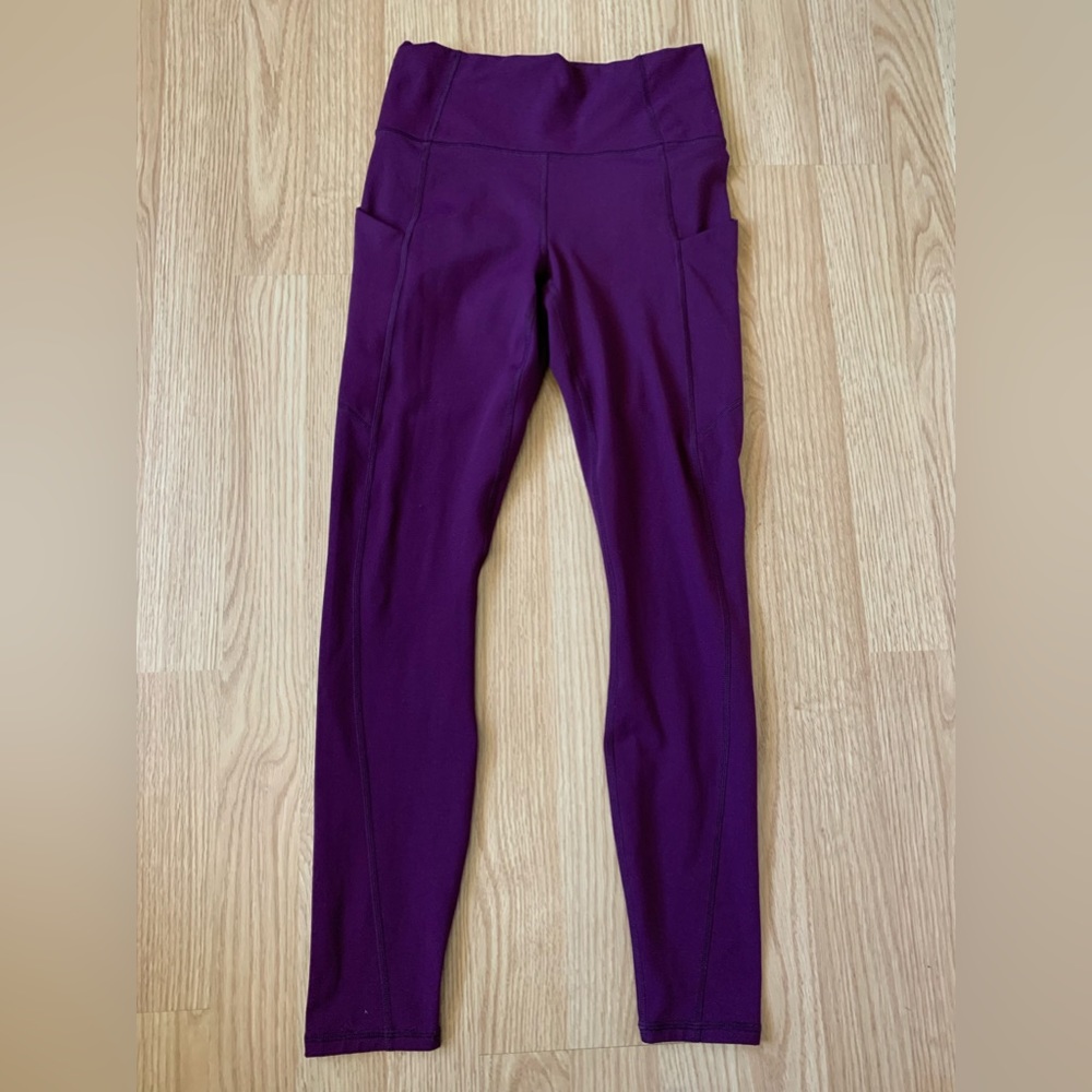 Fabletics PureLuxe 7/8 Leggings Size XS Purple Two Side Pockets